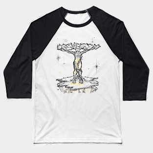 Male Tree of Life (Dark Lineart) Baseball T-Shirt